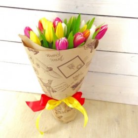 Как сделать красивый букет из тюльпанов